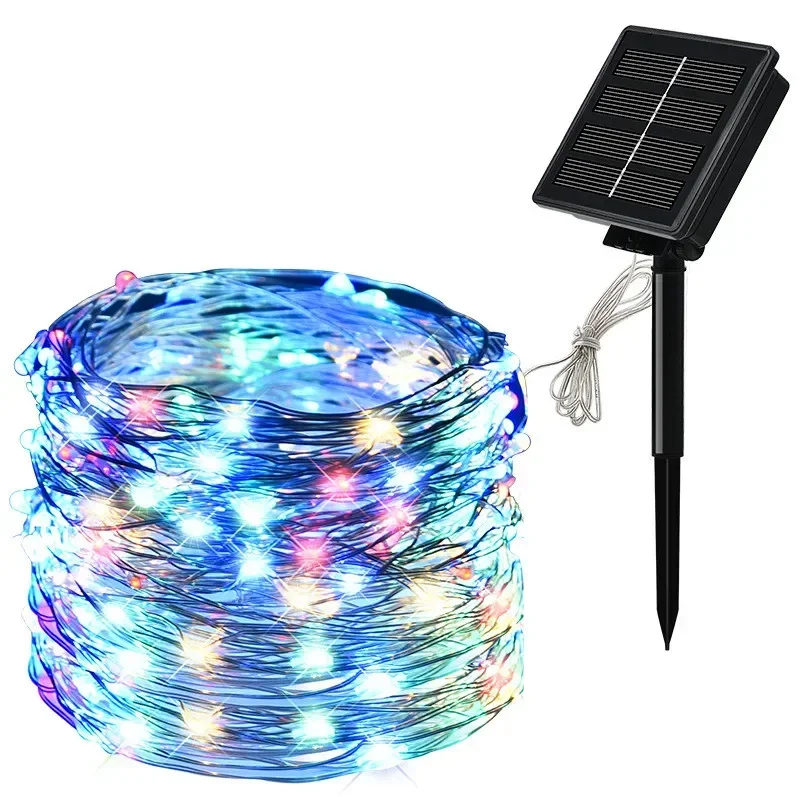 Guirnalda de luces Led solares de 7M/12M/22/32M, adorno para exteriores, guirnalda de luces Led impermeables, decoración de lámpara Solar para jardín y fiesta de Navidad - Image 11