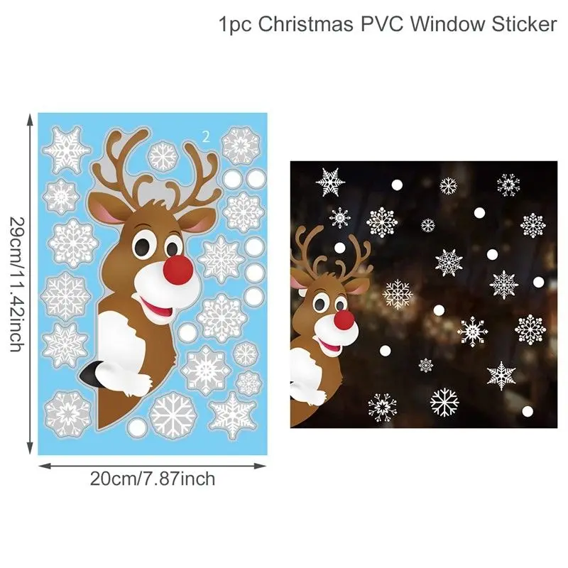 Pegatinas navideñas para ventana, adornos navideños para el hogar, pegatina navideña para pared, decoración de Año Nuevo para habitación de niños 2025, 2026 - Image 43