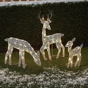 Lighted Christmas Reindeer Water Resistant Light Up Decoration For Garden Glowing Reindeer Outdoor Yard Ornament New Year Decor