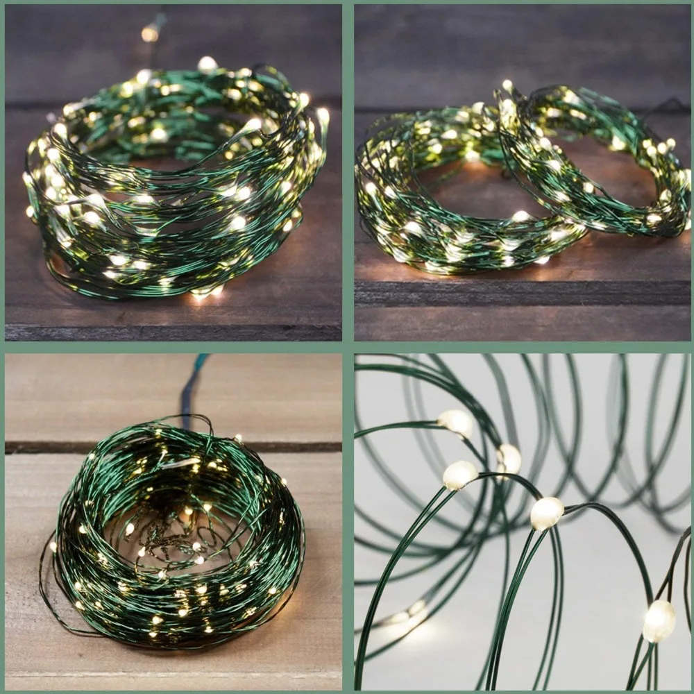 Guirnalda de luces LED navideñas con Cable verde, guirnalda impermeable para exteriores, fiesta de cumpleaños, decoración de jardín y habitación de Halloween - Image 13