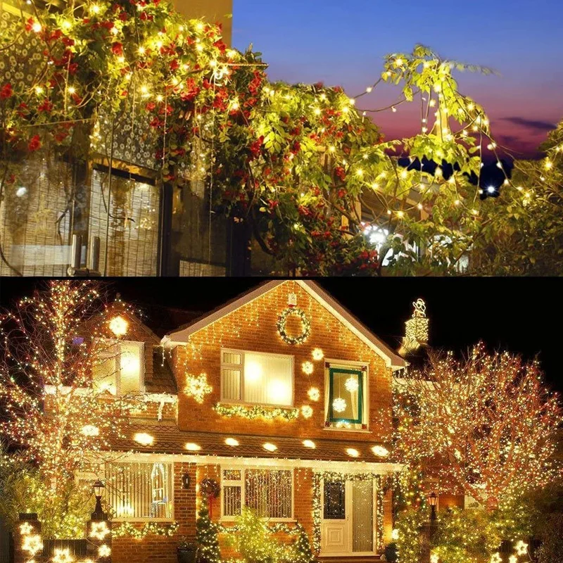 Guirnalda de luces LED navideñas con Cable verde, guirnalda impermeable para exteriores, fiesta de cumpleaños, decoración de jardín y habitación de Halloween - Image 3