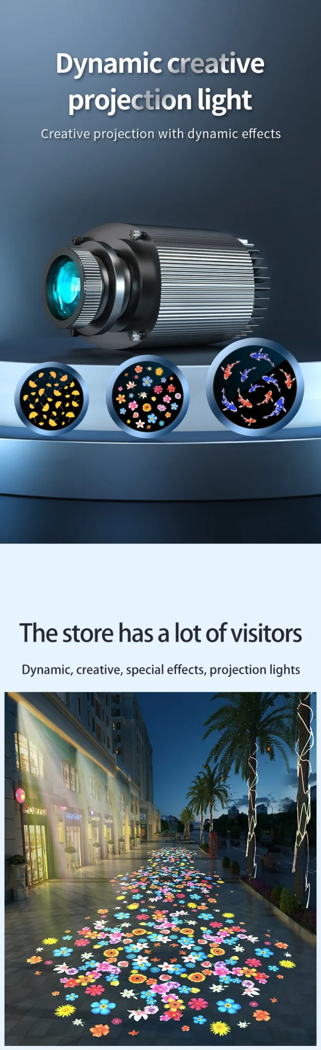 Iluminación de proyección creativa de luz de pez dinámica con patrón de nube de pez dorado personalizado impermeable al aire libre para jardín - Image 16
