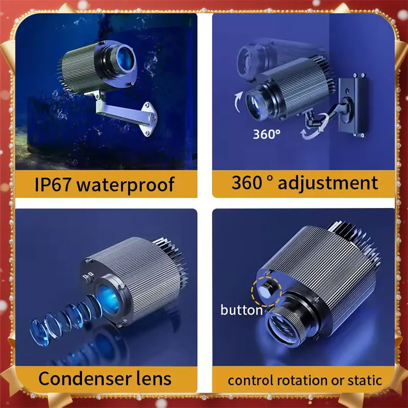 Proyector de luz Led Gobo para festivales globales, Navidad, Halloween, Año Nuevo, decoración con patrón más de varios países para fiestas y negocios - Image 4
