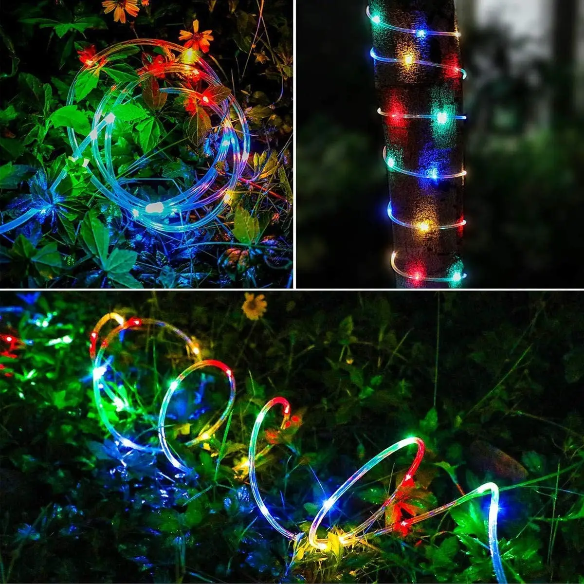 Tira de luces LED solares, tubo de cuerda, guirnalda de luces alimentada por energía Solar, decoración navideña para exteriores, jardín, césped, árbol, valla de patio - Image 18