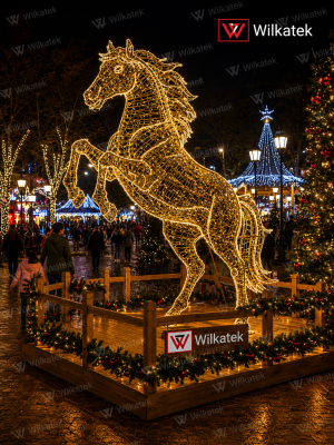 Caballo Navideño Gigante LED para Parques | Figuras Monumentales Wilkatek