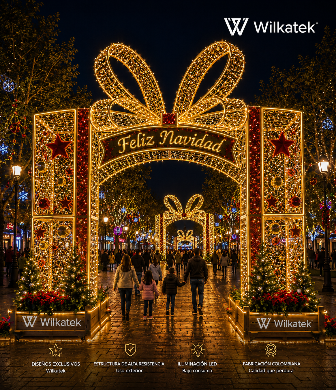 Portal Navideño Monumental LED para Parques y Municipios | Wilkatek Colombia