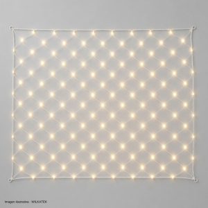 Malla 240 LED, cable siliconado, 3x2 metros, 8 vías, luz chorro de multifunciones (Caja x 60 und)