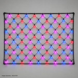 Malla 240 LED, bombillo tipo humo grande 8mm, con multifunciones y cambio de colores (Caja x 40 und)