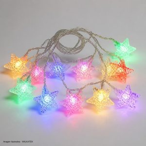 Lineal 15 LED, 4 metros, cable siliconado, Figura: estrella con grieta (Caja x 50 und)