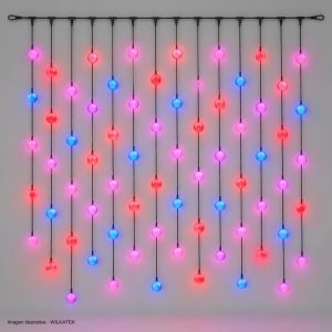 Chorro de 600 LED, bombillo tipo humo grande 8mm, con multifunciones y cambio de colores (Caja x 8 und)
