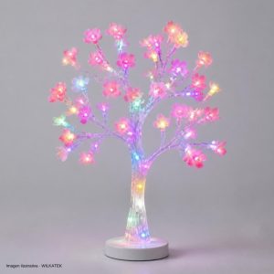 Árbol LED 2.70m tronco en acrílico y flores artificiales con flasher (Caja x 2 und)
