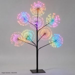 Árbol de 20 fuegos artificiales 2100 LED Luz inteligente 16 colores 2.70m con aplicación (Caja x 1 und)