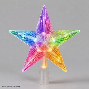 Estrella para árbol de 16cm, color surtido 50 plateado y 50 dorado (Caja x 100 und)