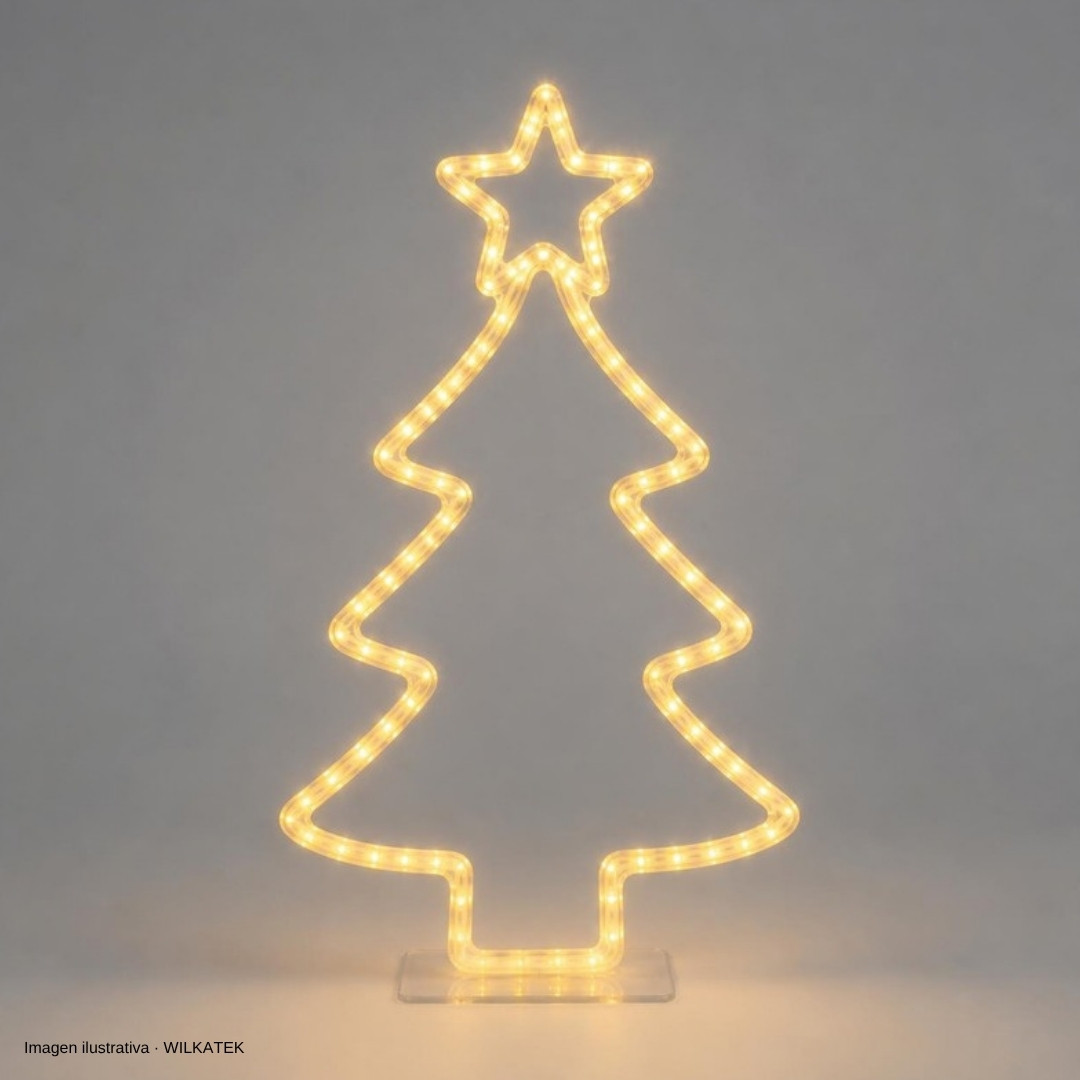 Árbol de 40 cm en acrílico con cable flexible, 30 LED y 8 funciones (Caja x 40 und)