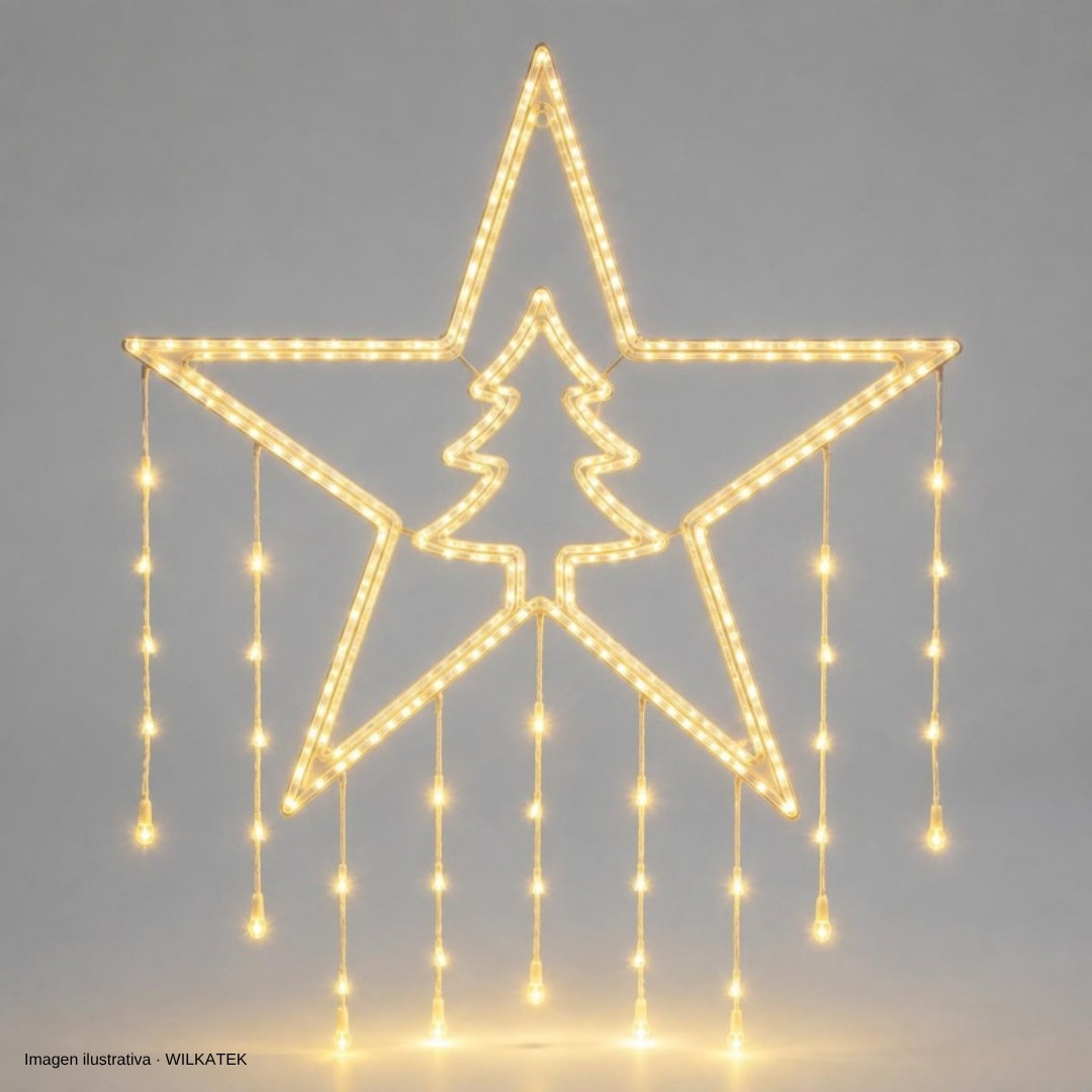 Estrella de cinco puntas + Árbol de navidad, 10 tiras, 3 metros (Caja x 40 und)