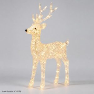 Reno en acrílico, 50 LED, tamaño: 32x16x40, Luz fija, de enchufe (Caja x 4 und)