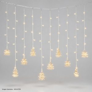 Lluvia cable flex con ramal de alambre al final 112 LED 3 metros con 8 funciones.Con (Caja x 50 und)