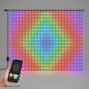 Cortina inteligente de 400LED, 3x2 metros, se maneja por aplicacion, mil funciones (Caja x 10 und)