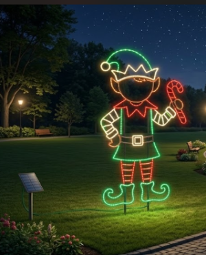 Duende Navideño Animatrónico 2.30m | Decoración de Gran Formato para Parques y Centros Comerciales