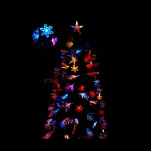 Árbol de fibra óptica – multicolor con copos (WK-AFO-005)