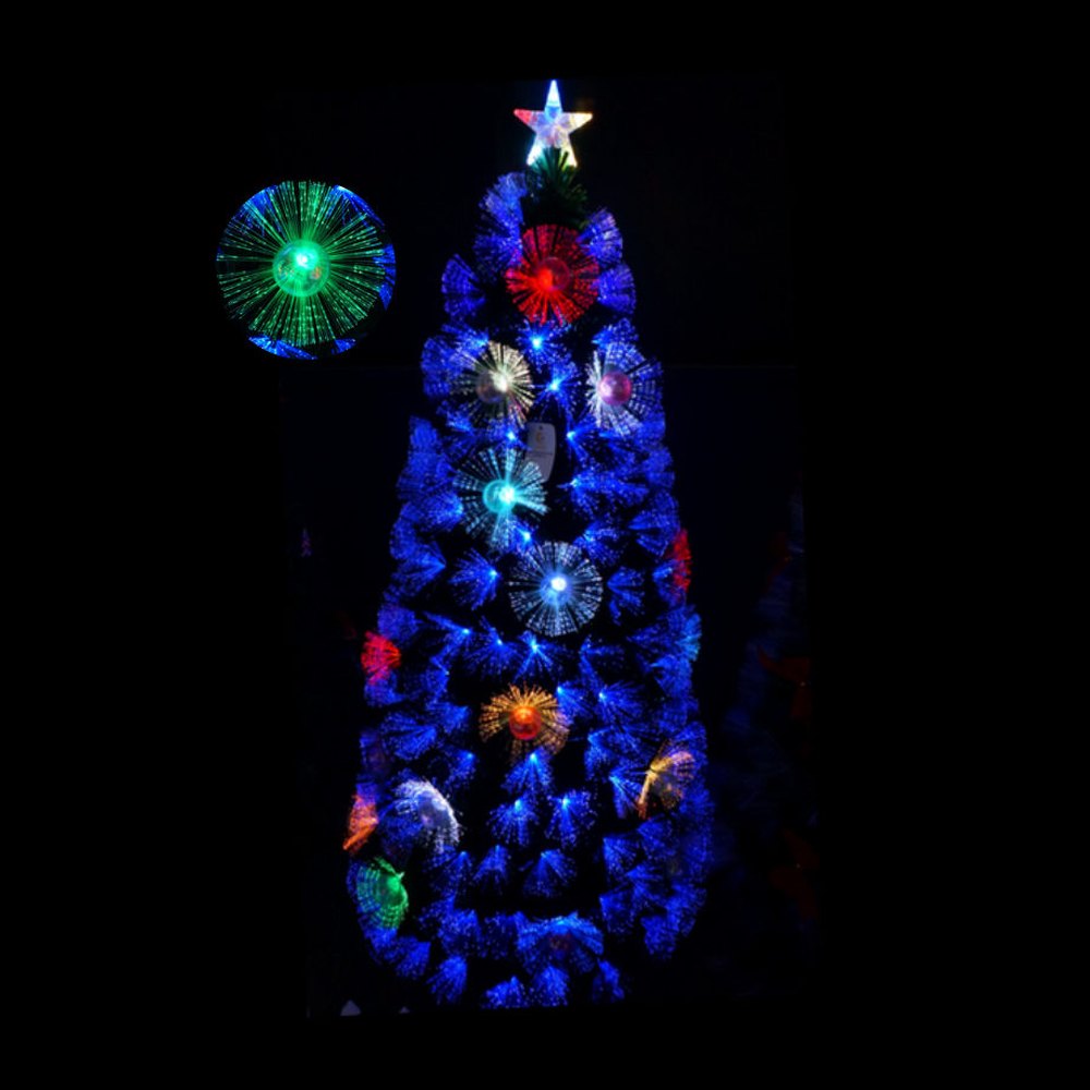 Árbol de fibra óptica – azul con flores (WK-AFO-008)