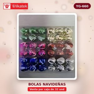 Bola de navidad 8cm, Bola lisa + Bolsa mate + Bola escarchada, Surtida en colores:… (12 und/caja x 32 und)