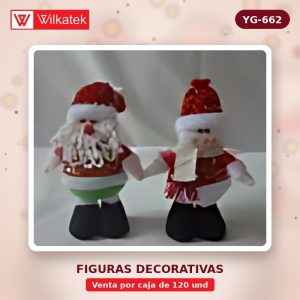 Adorno Peluche navideno de pie, 36 a 45 Cm, Papa noel y Muneco de nieve (Opp x 120 und)