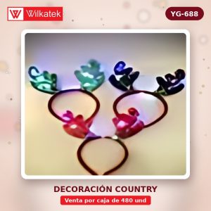 Diadema con orejas de reno con luz (12 en bolsa x 480 und)