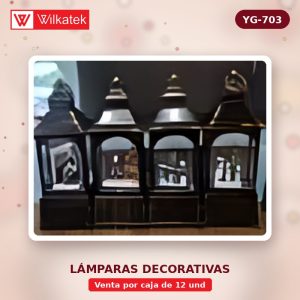 NUEVO: Lampara cuadrada con escarcha y agarradera,surtido en 4 modelos,con musica… (Envuelto en espuma x 12 und)