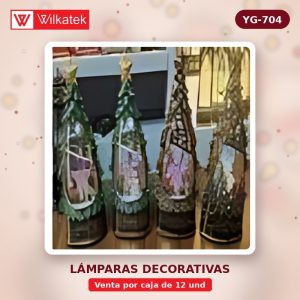Lampara en forma de arbol, surtido en 4 modelos,con musica navidena, tamano:… (Envuelto en espuma x 12 und)