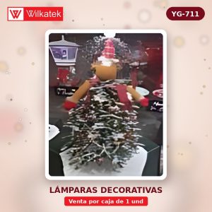 Arbol de reno con lluvia de nieve, con luz y musica, altura 1.7mt (Caja x 1 und)