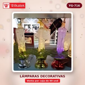 NUEVO: Lampara forma vela multicolor medida 7.5x7.5x26.5 (Empacado con icopor x 60 und)
