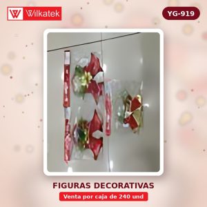 Adorno x1 unidad de 18cm figura: Campana color dorado, rojo (Opp x 240 und)