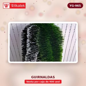 Guirnalda de 9 cm superior 26 g / m 2,4 m 30 docenas de bordes blancos, 10 docenas de… (Racimo x 400 und)