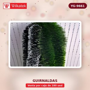 Guirnalda 9 cm 26 g / m 4,5 m 12 docenas de bordes blancos, 6 docenas de bordes… (Racimo x 180 und)