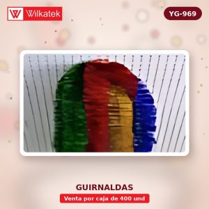 Guirnalda 9cm top de lana de colores brillantes 26g / m 2,4m 7 docenas de oro, 7… (Racimo x 400 und)