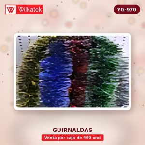 Guirnalda 9cm borde verde oscuro y blanco + seda de burbuja de color 26 g / m 2,4… (Racimo x 400 und)