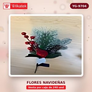 Flor de 25CM,dorado 25%,Rojo 25%,plateado 15%,Palo de rosa 15%,champan 10%. (Opp x 240 und)