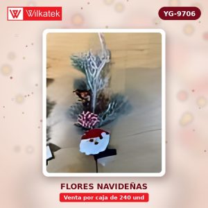 Flor de 64 CM,dorado 25%,Rojo 25%,plateado 15%,Palo de rosa 15%,champan 10%. (Opp x 240 und)