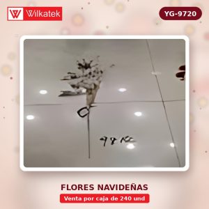 Adornos navideños espiga escarchada,dorado 25%,Rojo 25%,plateado 15%,palo de rosa… (Opp x 240 und)