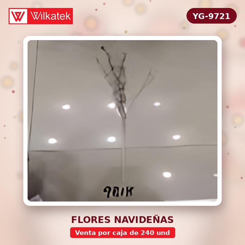 Adornos navideños espiga escarchada,dorado 25%,Rojo 25%,plateado 15%,palo de rosa… (Opp x 240 und)