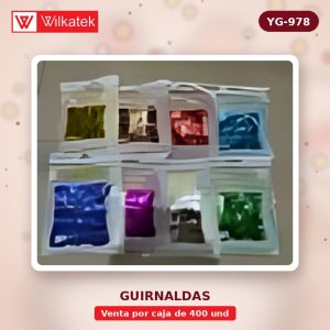 Cortina 1x1.9 Metros para fiesa suritdo en: Dorado, Plata, Palo de rosa, Rosado, Azul,… (Opp x 400 und)