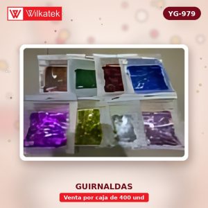 Cortina tornasol 1x1.9 Metros para fiesa suritdo en: Dorado, Plata, Palo de rosa,… (Opp x 400 und)