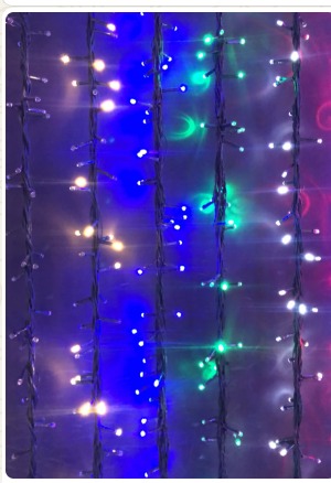 Lineal 100 LED, cable verde, 8 Metros (Caja x 100 und)