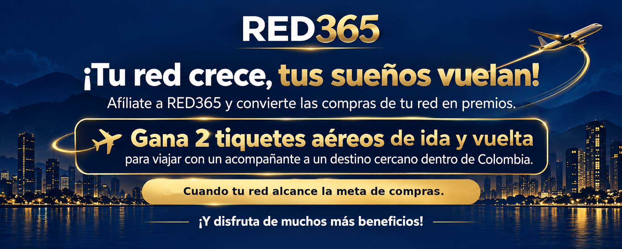 RED365 Wilkatek: ¡Tu red crece, tus sueños vuelan! Gana 2 tiquetes aéreos de ida y vuelta a un destino cercano dentro de Colombia