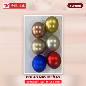 Bola de Navidad Mate 4cm color: dorada 35,plateado 46, azul 10,rojo 80, champaña 21… (12 und/tubo x 192 und) - WILKATEK