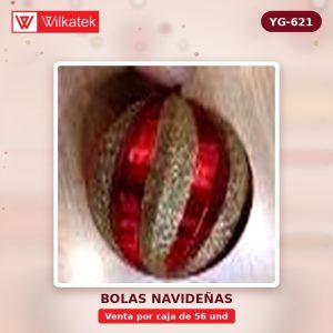 Bola de Navidad curvas mirella 8CM 16 # 12 plata 12 azul 4 verde 4 rosa 4 rojo 20 (6 und/tubo x 56 und) - WILKATEK