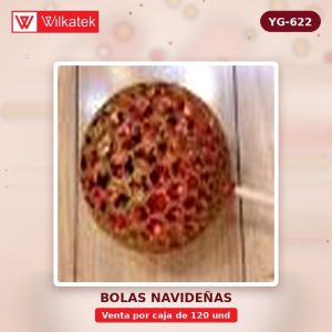 Bola de Navidad panal 6CM dorado 16 # 22 plateado 22 azul 11 ​​verde 11 rosa rojo 11… (6 und/tubo x 120 und) - WILKATEK