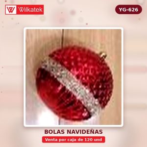 Bola de Navidad 6CM Medusa Dorada 16 # 22 Plata 22 Azul 11 ​​Verde 11 Rosa Roja 11… (6 und/tubo x 120 und) - WILKATEK