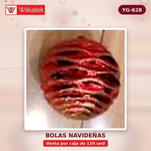 Bola navideña 6CM playa oro 16 # 22 plateado 22 azul 11 ​​verde 11 rosa rojo 11 rojo… (6 und/tubo x 120 und) - WILKATEK